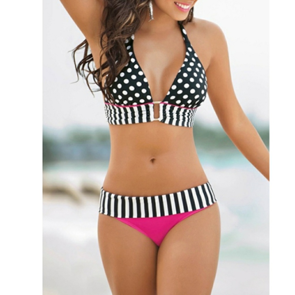 Polka Dot /Striped two piece bikini